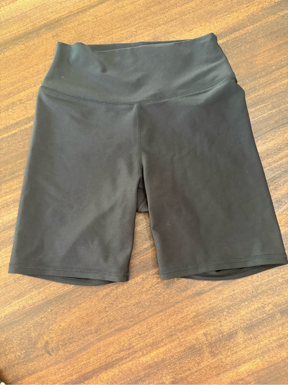 YPB- Abercrombie-High-Waist Black Athletic Bike Shorts